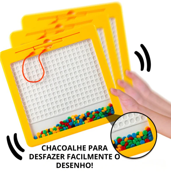 Brinquedo  Desenhe  Aprender Brincando: Pranchetinha Kids- Mesa Interativa Magnética + 14 Desenhos